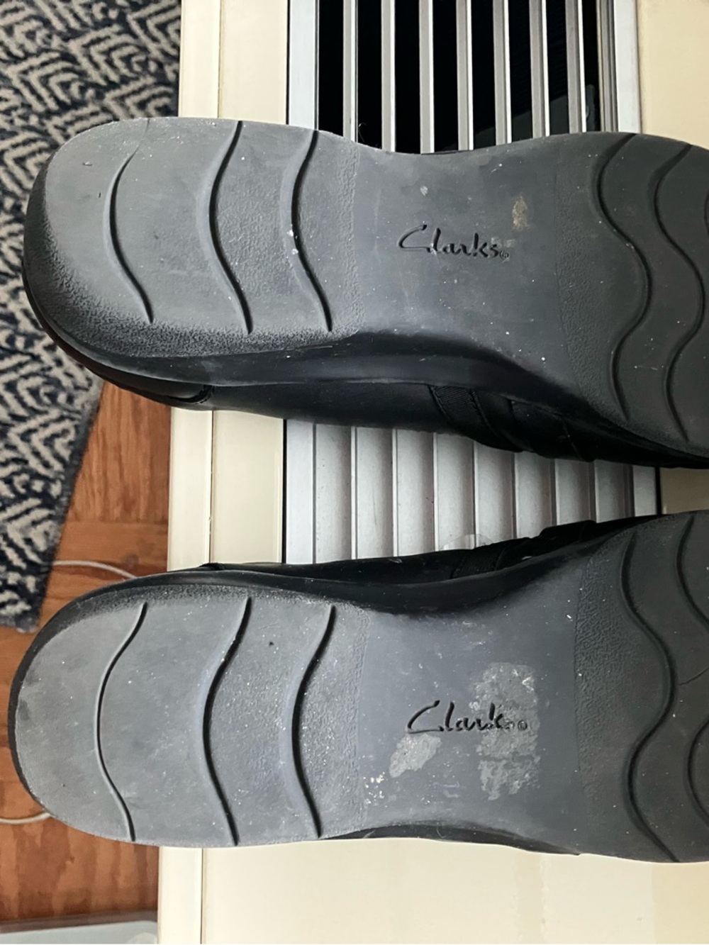 Clarks Black Woven Leather Flats - Picture 12 of 12